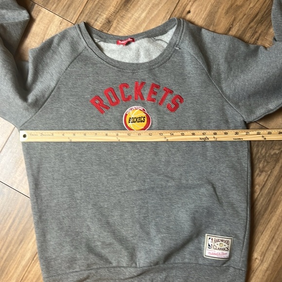Mitchell & Ness NBA Hardwood Classics Houston Rockets Sweatshirt Gray Size L - Picture 7 of 7